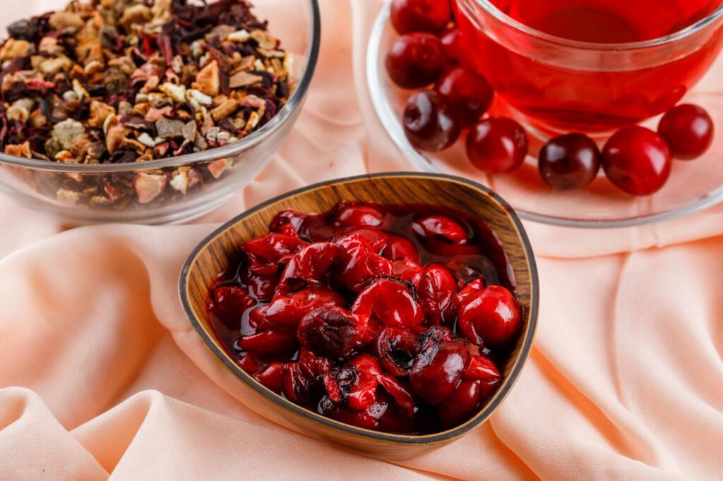 Skilled Fried Cherries in a Pan